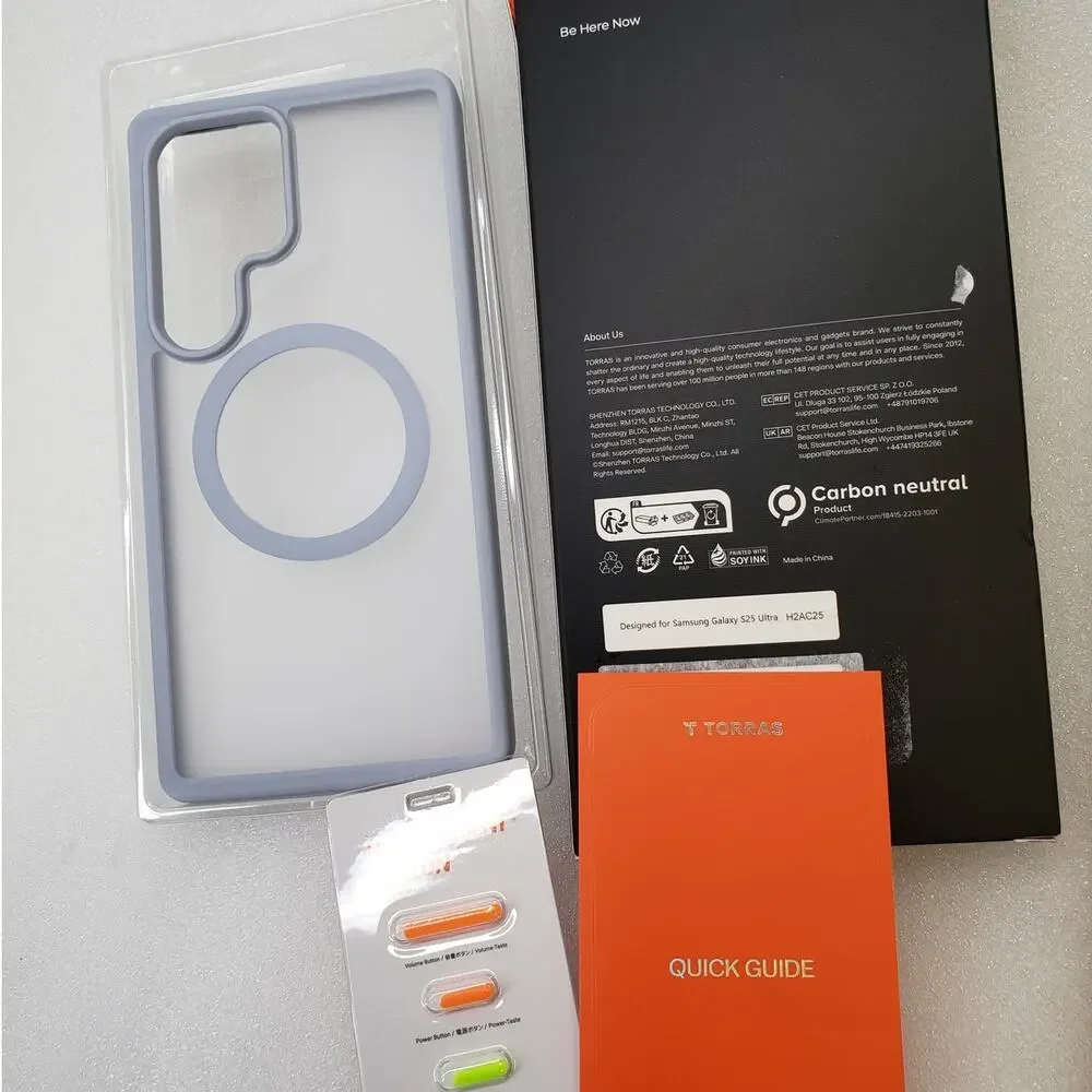 TORRAS Magnetic Case for Samsung Galaxy S25 Ultra - Gray Translucent Cover